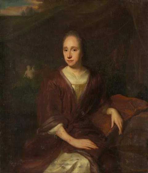 David van der Plas, Portrait of Margaretha Nelis (1652-17050, second wife of Casparus Commelin