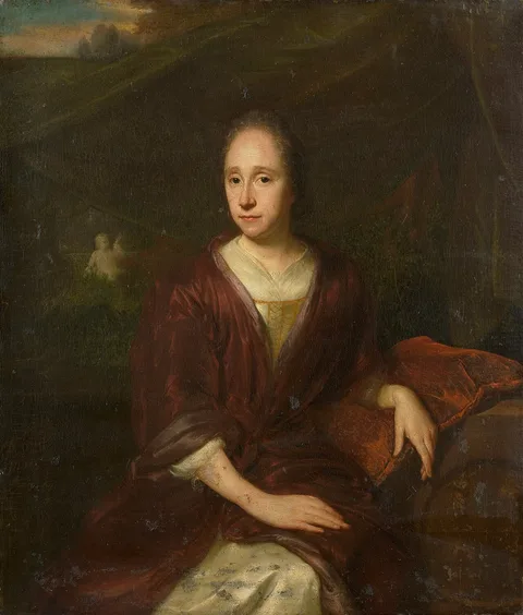 David van der Plas, Portrait of Margaretha Nelis (1652-17050, second wife of Casparus Commelin