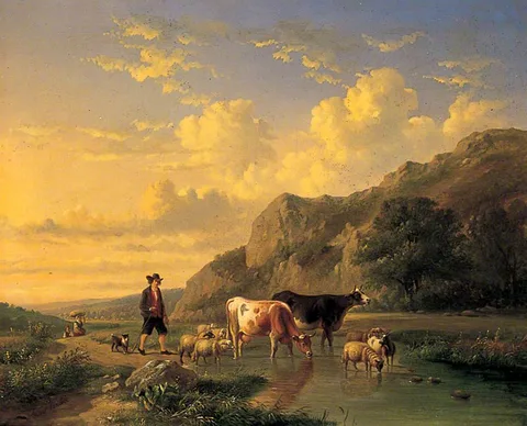 Louis-Pierre Verwee, Shepherd with Animals