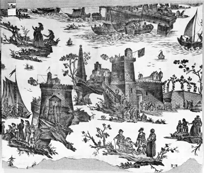 Pierre Ozanne, La Motte-Piquet Sauve un Convoi (Motte-Piquet Saves a Convoy) (Furnishing Fabric)