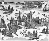 Pierre Ozanne, La Motte-Piquet Sauve un Convoi (Motte-Piquet Saves a Convoy) (Furnishing Fabric)