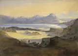 Johann Martin Bernatz, The Salt Lake, Bahr Assal, 1841