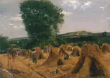 George Robert Lewis, Harvest Field with Gleaners, Haywood, Herefordshire