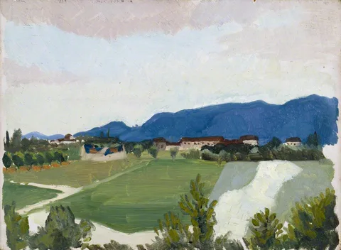 Sydney Carline, Aerodrome with Camouflaged Hangars