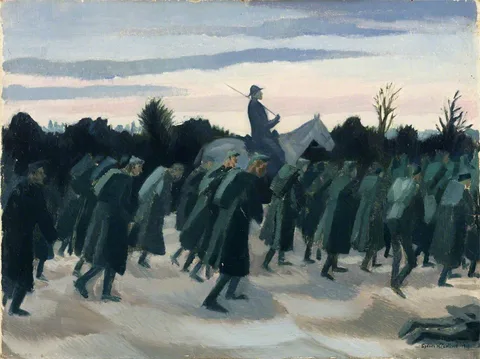 Sydney Carline, Austrian Prisoners Driven in from the Austrian Lines