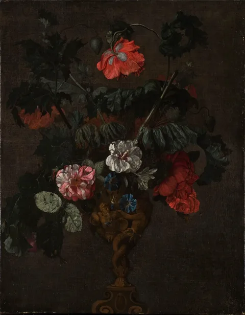 Johann Daniel Preissler, Flowers in a Sculptured Vase