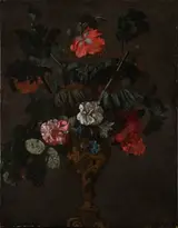 Johann Daniel Preissler, Flowers in a Sculptured Vase