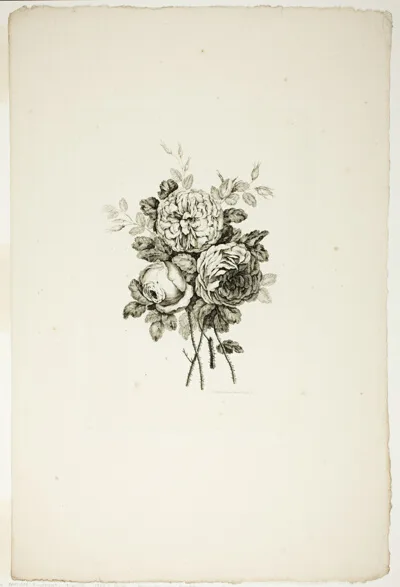 Pierre-Charles Canot, Bouquet with Roses, from Recueil de differents bouquets de fleurs