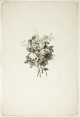 Pierre-Charles Canot, Bouquet with Roses, from Recueil de differents bouquets de fleurs