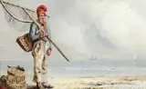 Joseph Stannard, A Fisherboy with Lobster Pots by the Sea