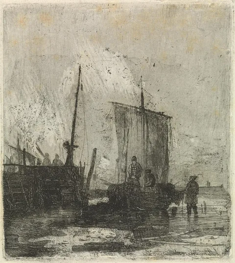 Joseph Stannard, Boats in a Dock