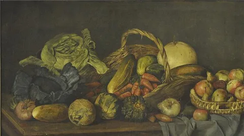 Cella Thoma, Lush still life with vegetables