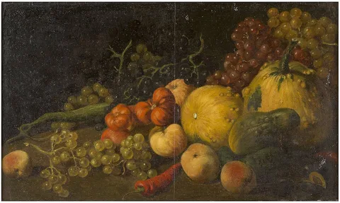 Cella Thoma, Still-life with vegetables and fruits