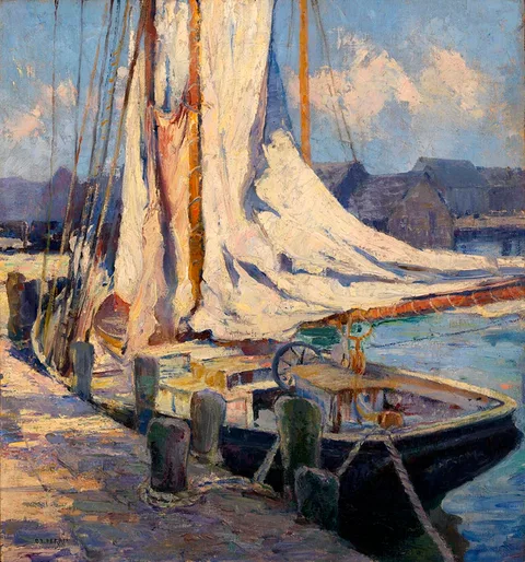 Bertha E. Perrie, Wharf Scene, Gloucester
