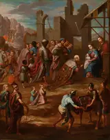 Nicolás Enríquez, The Adoration of the Kings with Viceroy Pedro de Castro y Figueroa, Duke of La Conquista (La adoración de los reyes con el virrey Pedro de Castro y Figueroa, duque de La Conquista)