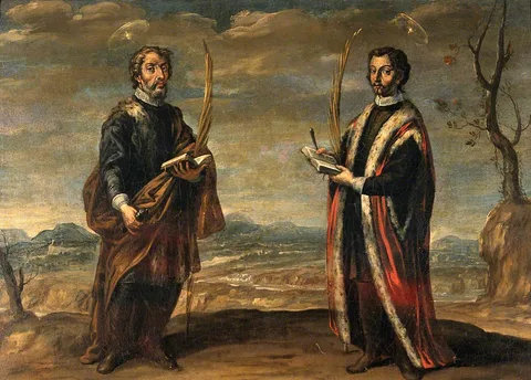 Andrés Pérez, Saint Cosmas and Saint Damian in a Landscape