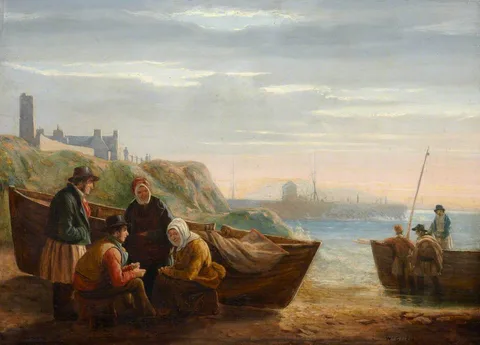 Walter Geikie, Fisherfolk at Their Boats