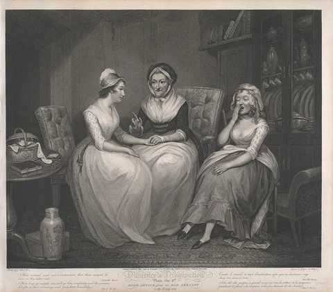 Thomas Gaugain, Diligence and Dissipation: Good Advice from an Old Servant to the Young Ones (Plate 2)