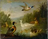 Marmaduke Cradock, Mallards on a Pond