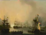 Martinus Schouman, Bombardment of Palembang, Sumatra, by the Dutch Fleet, 24 June 1821