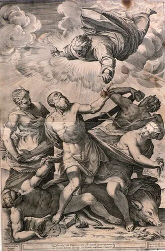 Luca Bertelli, The Temptation of St. Anthony, after Jacopo Tintoretto