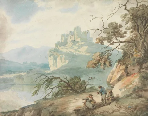 Joseph Barber, Castle and Figures in a Landscape