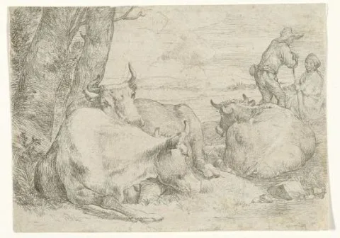 Jan van Ossenbeeck, Drie koeien en twee herders