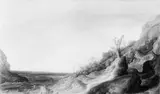 Jacob van Geel, Mountain Scenery with a View of a River and the Sea