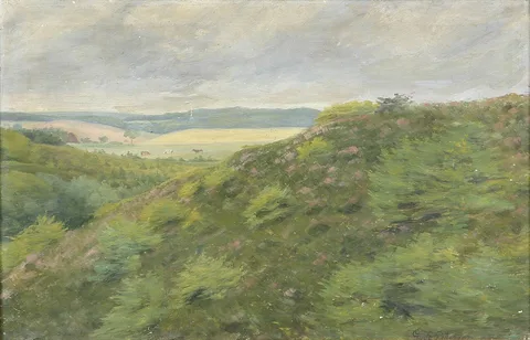 Hans Gyde Petersen, A landscape with cows.