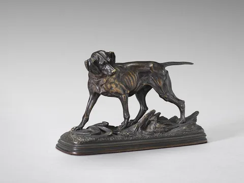 Édouard Delabrierre, Pointer Standing over a Pheasant