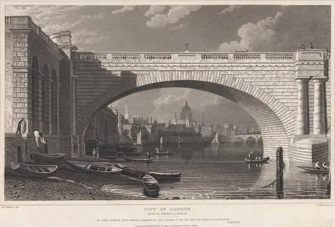 William Tombleson, City of London, Arch of Waterloo Bridge
