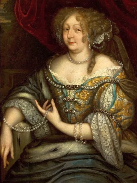 Charles Beaubrun, Portrait of Anna Eleonore of Stolberg-Wernigerode (1651-1690) with a pearl necklace and sable coat