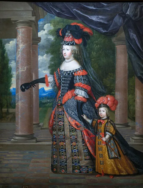 Charles Beaubrun, Portrait of Maria Theresa of Spain and her son in Polish costume.