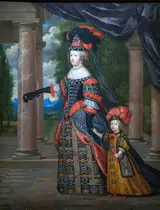 Charles Beaubrun, Portrait of Maria Theresa of Spain and her son in Polish costume.