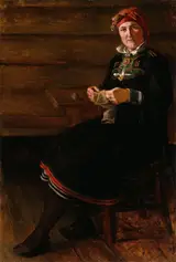 August Schneider, Seated Woman in Folk Costume from Setesdal