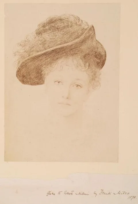 Frank Miles, Head of a Girl, from an album compiled by Sir John Everett Millais - George Francis Miles