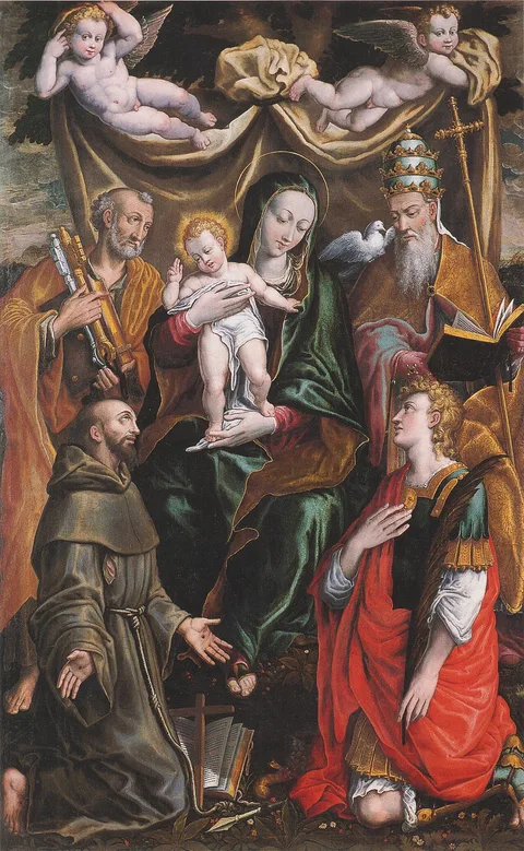 Ercole Ramazzani, Madonna col Bambino e i santi Pietro, Francesco, Gregorio e Floriano
