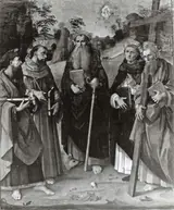 Michelangelo di Pietro, Saint Anthony the Abbot between the Saints Bartholomew, Francis of Assisi, Vincent Ferrer and Andrew