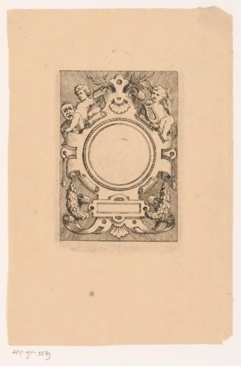 Frans Van Kuyck, Ornament cartouche met putti