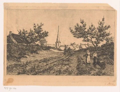 Frans Van Kuyck, Dorpsgezicht met landweg in de Kempen