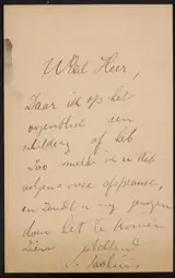 Léonard Sarluis, Brief aan Philip Zilcken