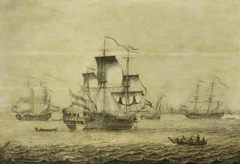 Adriaen van Salm, A Dutch frigate off Rotterdam