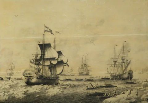 Adriaen van Salm, Dutch whaling fleet in the ice
