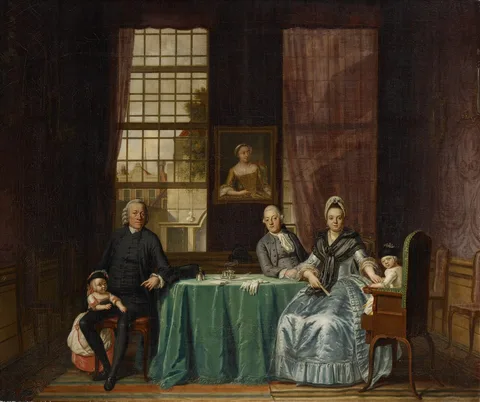 Hendrik Pothoven, Family portrait in an interior