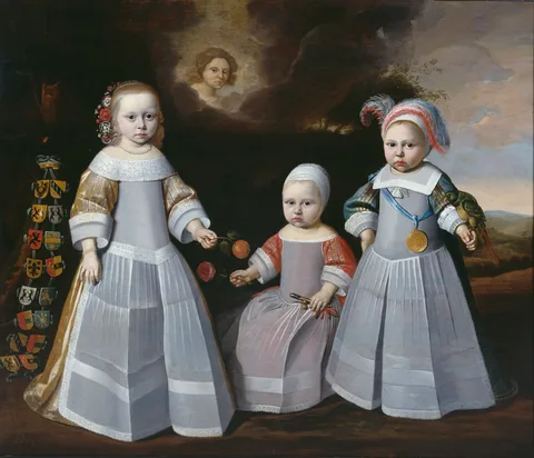 Jan de Stomme, Portrait of Frederika, Edzard Jacob and Lambert Tjarda van Starkenborgh
