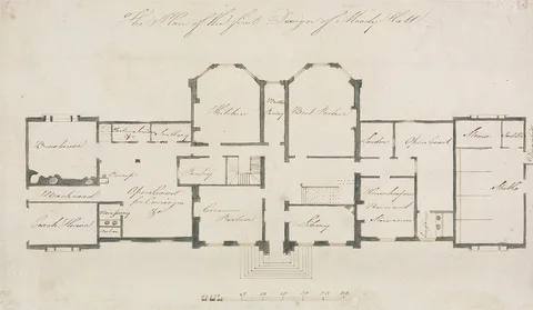 Batty Langley, Moody Hall: Floor Plan of the First Design