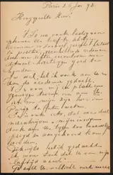 Klaas van Leeuwen, Brief aan August Allebé