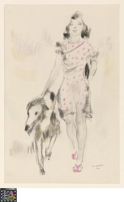 Henri Van Straten, Woman with Russian greyhound