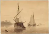 Nicolaas Johannes Roosenboom, Rivierlandschap met enkele schepen