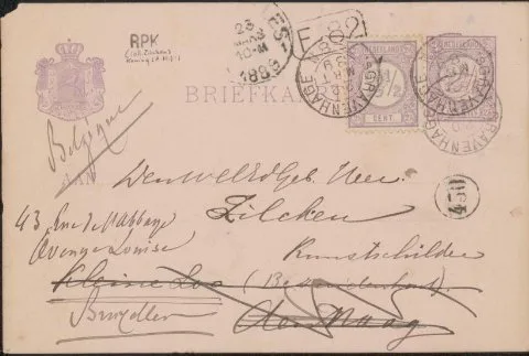 Arnold Hendrik Koning, Briefkaart aan Philip Zilcken